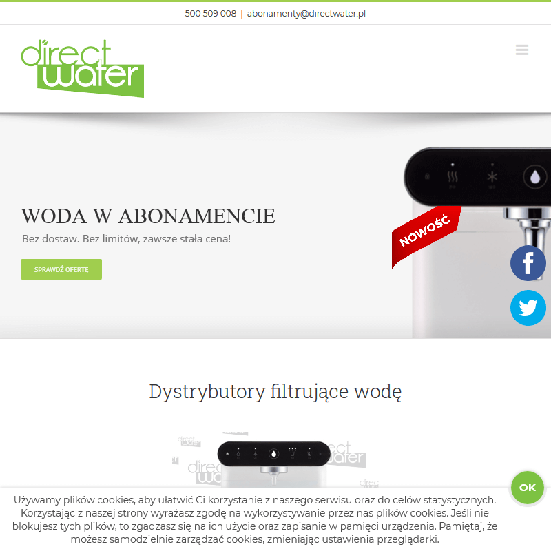 Nablatowy dystrybutor wody gazowanej