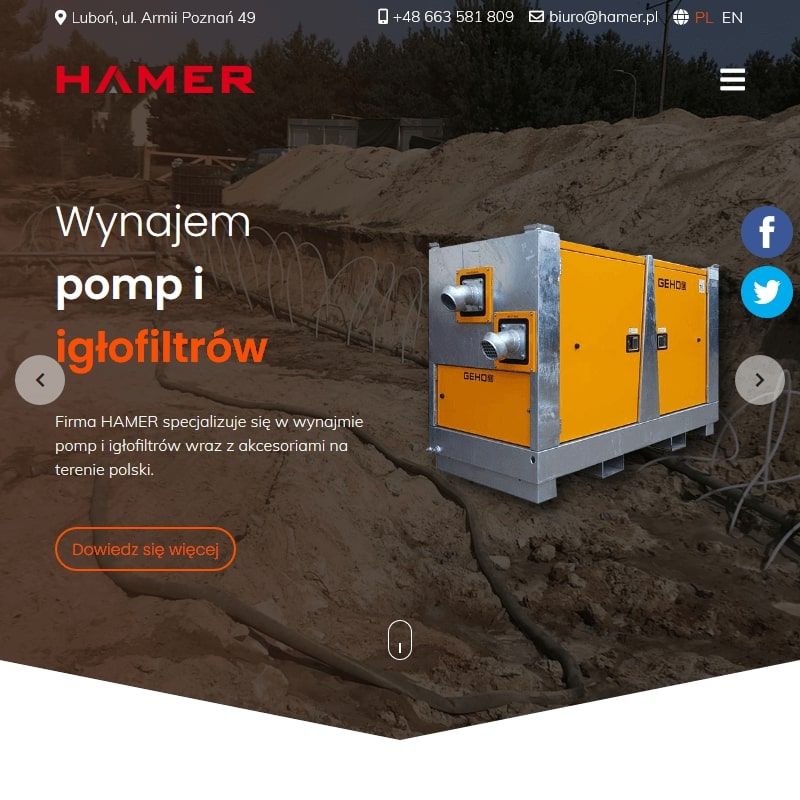 Wynajem pomp do wody brudnej
