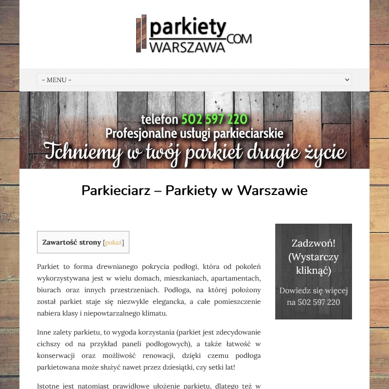 Cyklinowanie parkietu w Warszawie